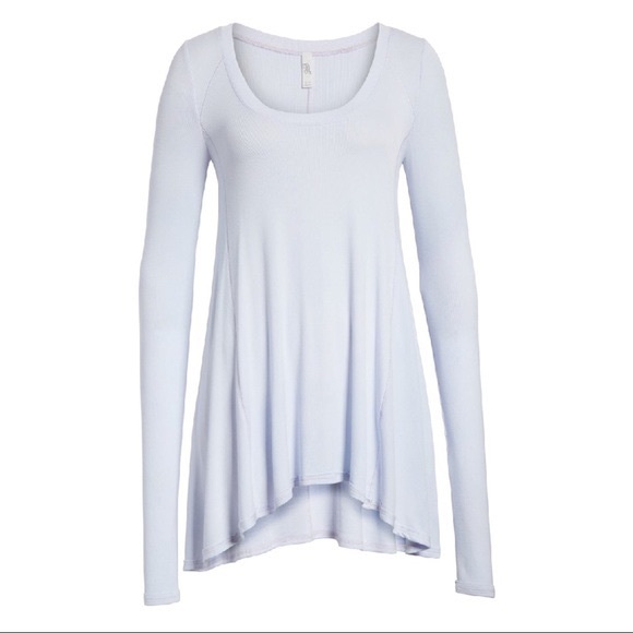 FREE PEOPLE BOHO FLOWY TUNIC TOP LONG SLEEVES RIB KINT PULLOVER TEE A3C - Picture 3 of 16